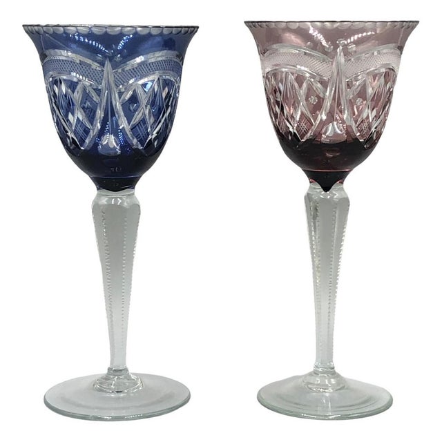 Saint Louis Wine Glasses, 1890s, Set of 2 For Sale - Image 17 of 17