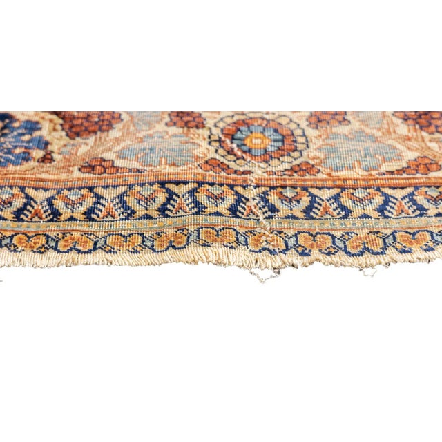 Red Fine Antique Persian Silk Heriz Rug 3'9'' X 5'3'' For Sale - Image 8 of 12