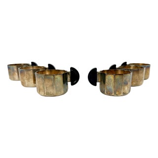 Bauhaus Silver-Plated Mocha Cups with Bakelite Handles, 1930s, Set of 6 For Sale