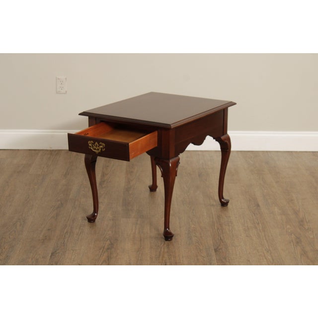 Ethan Allen Court' Queen Anne Style Cherry End Table Chairish