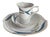 Form Wellenspiel Waterfowl Turquoise Coffee Cup with Saucer and Plate from Meissen, 1990s, Set of 3 For Sale