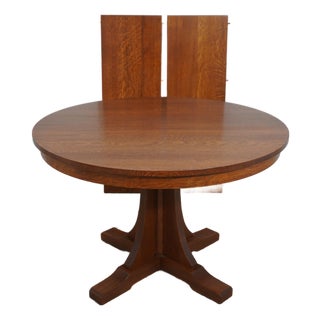 Stickley Mission Oak Split Pedestal Dining Table For Sale