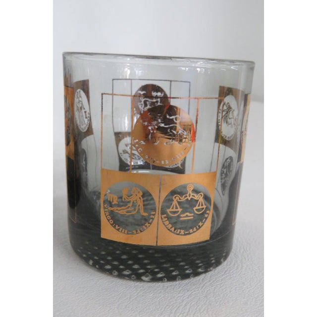 Metal Coins of the World Lowball Bar Glass Set 6pc Black With 22k Gold Design 4920b For Sale - Image 7 of 13