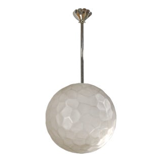 A Very Large French Art Deco Chandelier Pendant Light by Genet Et Michon - 1920s France For Sale
