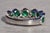 The Emerald Park: Ladies Signed 18K White Gold Emerald and Diamond Band For Sale In Philadelphia - Image 6 of 10