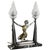 Gold Art Deco Lamp Lady with Torches by Emile Carlier, 1930 For Sale - Image 8 of 10