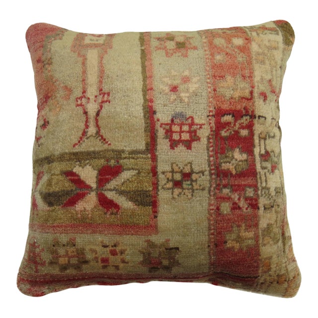 Zabihi Collection Red Turkish Sivas Rug Pillow For Sale