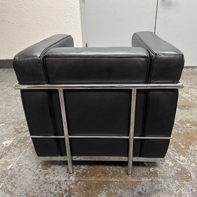 1990s Le Corbusier Style Cube Lounge Chair For Sale - Image 5 of 12