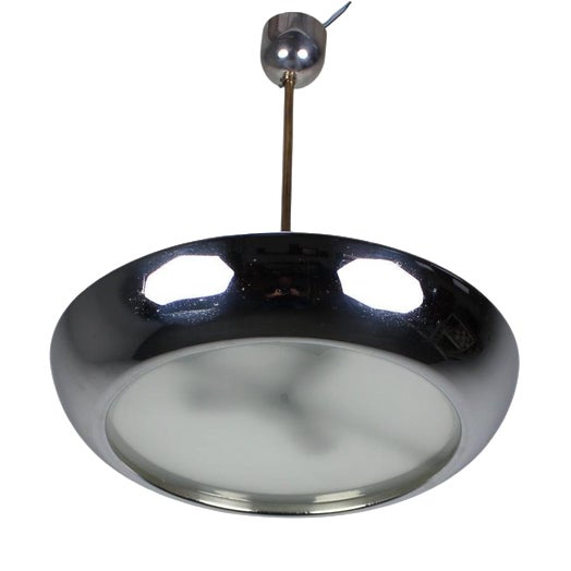 UFO Pendant Lamp attributed to Josef Hurka for Napako, Former Czechoslovakia, 1930s For Sale