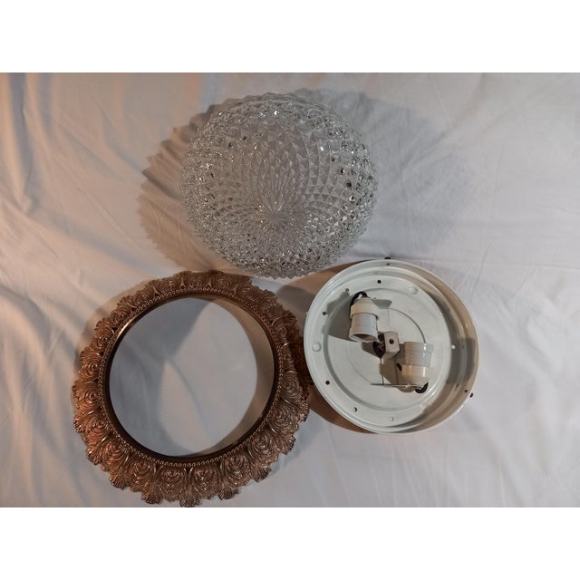 Vintage Ceiling Light with Glass Shade and Gilded Bronze Fittings, 1970s For Sale - Image 12 of 14