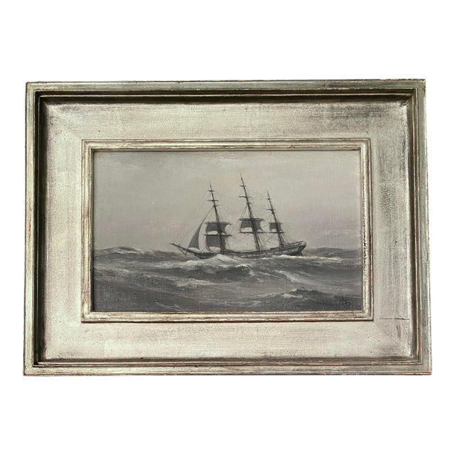 The Flying Dutchman by Walter Shirlaw Oil Painting in Silvered Frame Ex- Christie’s For Sale
