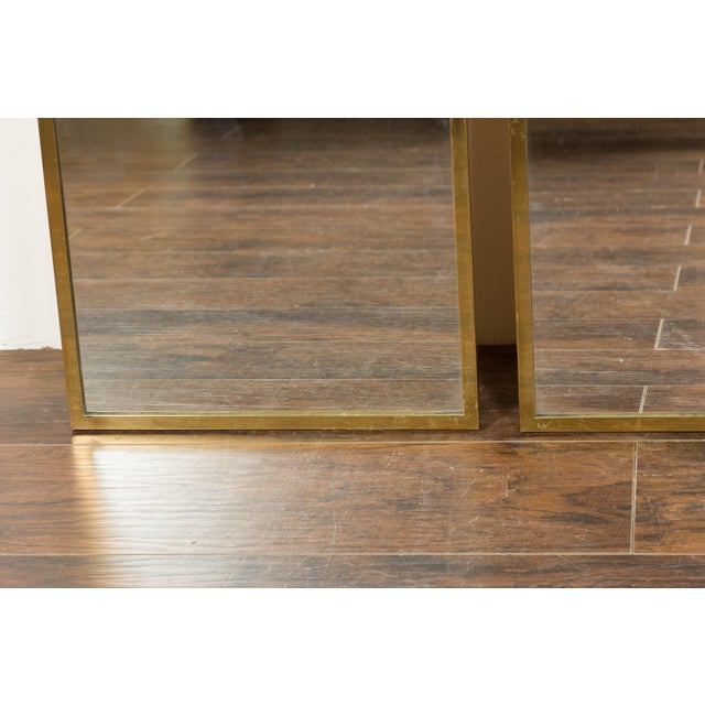 Midcentury Brass Gothic Style Golden Broken Arch Mirrors, a Pair For Sale - Image 10 of 11