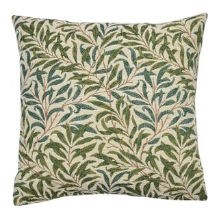 Willow Bough Green Tapestry Cushion With Feather Filler - 46x46cm (18"x18") For Sale
