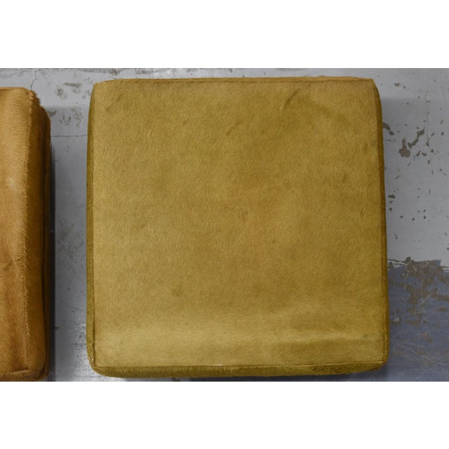 Late 20th Century Vintage Royal Custom Designs Designer Horsehair Ottomans, a Pair For Sale - Image 5 of 9