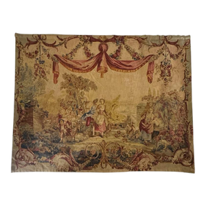 French Handmade Silkscreen Tapestry “Le Mai” by Éditions D’Art De Rambouillet, After Beauvais, C. 1950s