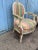 Aqua Mid 20th Century Pair French Vintage Louis XVI Style White Enamel Painted Upholstered Fauteuils For Sale - Image 8 of 13
