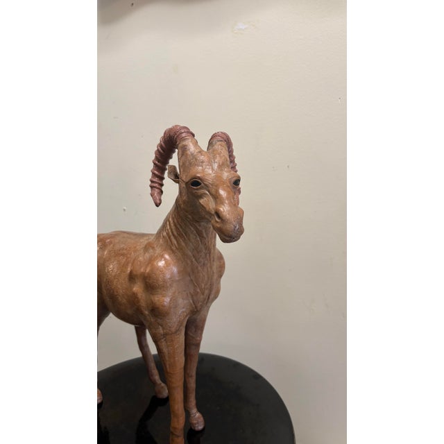 Mid-Century Leather American Style Ram For Sale - Image 4 of 11