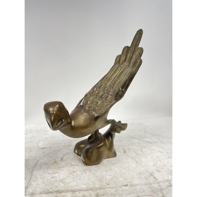 Parrot Statue in Gilded Bronze, 1950s For Sale - Image 6 of 12