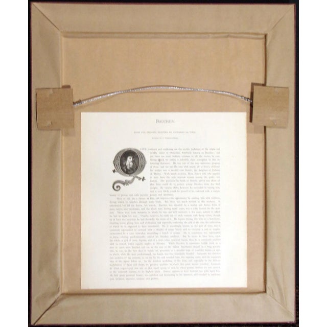 Vintage Engraving "Bacchus" 1886 Masterpieces of Italian Art Photogravure For Sale - Image 4 of 7