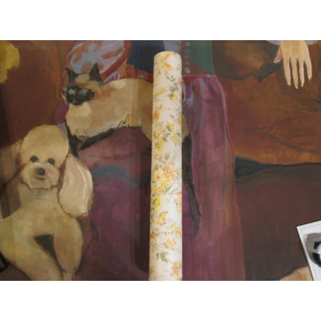 Vintage 1980s Orange Floral Motif Wallpaper For Sale - Image 6 of 9