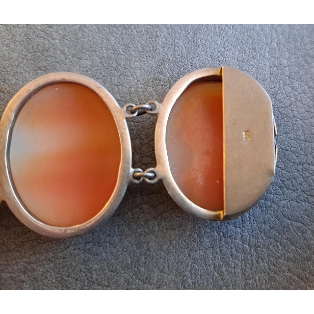 Early 20th Century 20th Century Victorian Revival Cameo Bracelet Set in Sterling Sliver Frames For Sale - Image 5 of 7