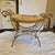 Gold Mid-Century Italian Hollywood Regency Gilt Metal Rope & Tassel Vanity Bench With Tapestry Seat For Sale - Image 8 of 8