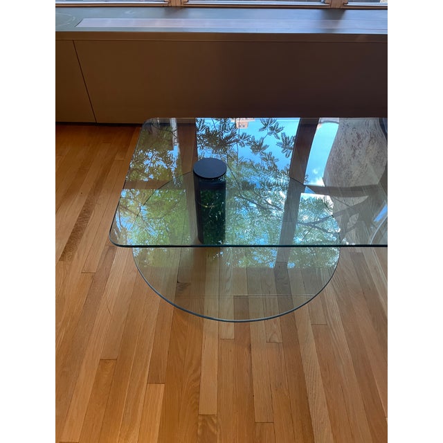 1980s Vintage Postmodern Bent Glass Coffee Table For Sale - Image 5 of 6