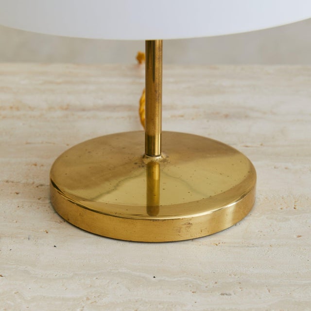1950s Italian Brass + Opaline Glass Table Lamp by Ignazio Gardella for Azucena For Sale - Image 13 of 18