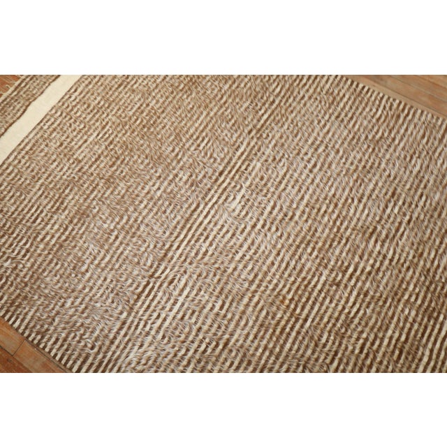 Mid-Century Modern Vintage Zabihi Collection Mohair Turkish Rug - 4'6" x 6'7" For Sale - Image 3 of 8