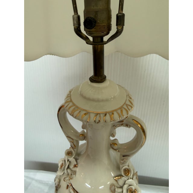 White Porcelain With Gold Swirls Table Lamps, Pair For Sale - Image 12 of 12