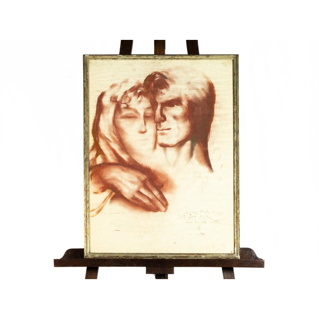 Adelaide Lima Cruz, Art Deco Portrait, 1944, Pastel & Charcoal Drawing For Sale - Image 4 of 5