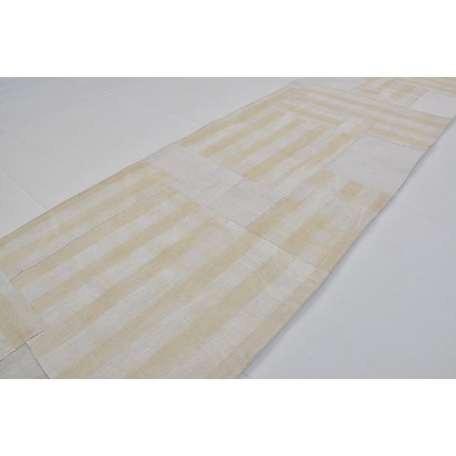 Neutral Oushak Antique Hallway Runner For Sale - Image 10 of 10