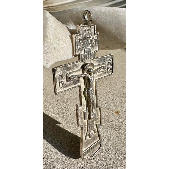 Antique Archbishop's Large Silver Pectoral Cross (Nicholas Ii, 1896) For Sale In San Diego - Image 6 of 12