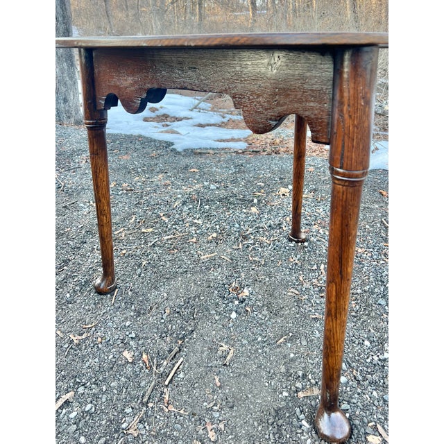 1940s Georgian Style Oak Cricket Pub Table For Sale - Image 5 of 9