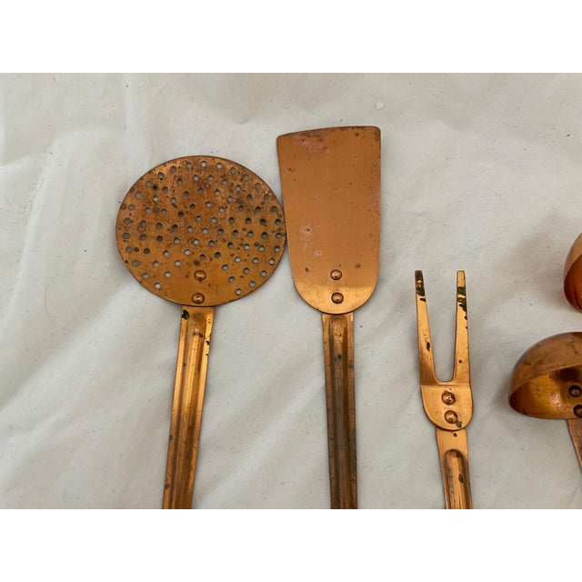 Metal 1950s Korean Solid Copper Kitchen Utensils- 7 Pieces For Sale - Image 7 of 7