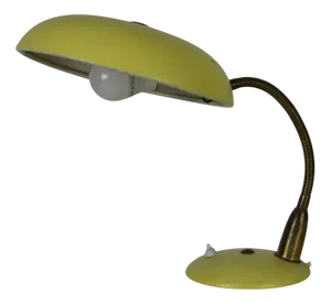 Mid-Century Yellow Metal Table Lamp, Italy, 1960s