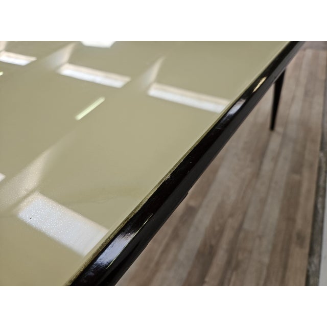 Glass Mid-Century Rosewood Dining Table with Glass Top, 1960 For Sale - Image 7 of 16