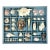Vintage Coastal Boho Chic Seashell Collection, French Blue Divided Shadowbox Decorative Object For Sale