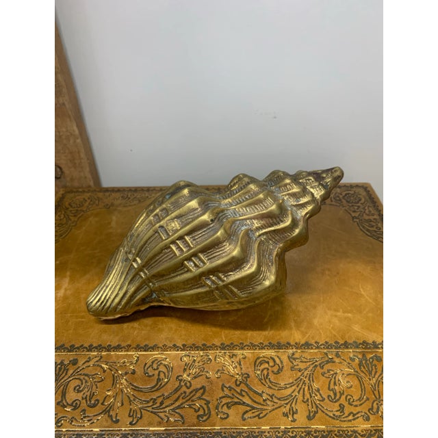 1970s Vintage Set of 3 Brass Sea Shell Sculptures For Sale - Image 5 of 12