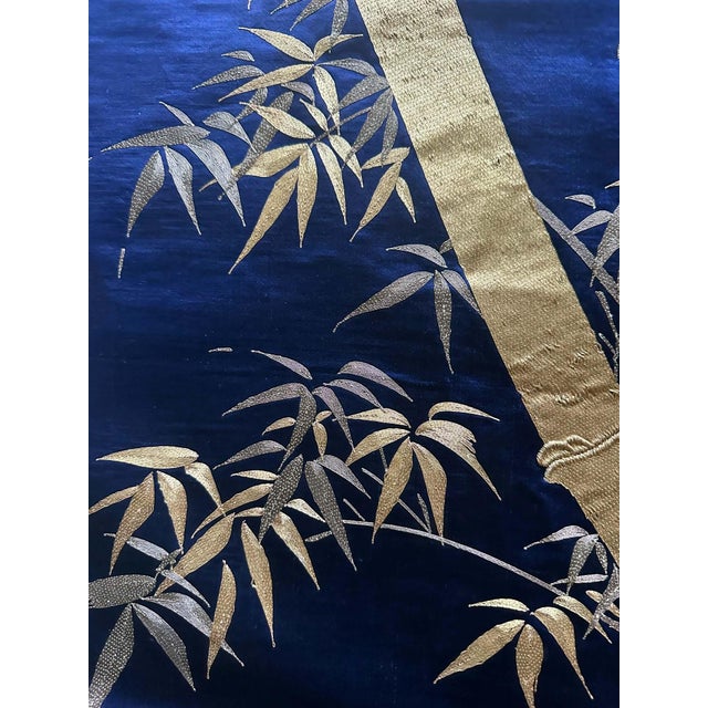 Japanese Embroidery Silk Bamboo Fukusa Meiji Period For Sale - Image 11 of 12