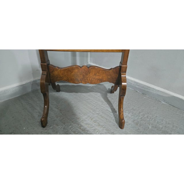 Queen Anne Burr Walnut Cheval Mirror, 1920 For Sale - Image 10 of 12