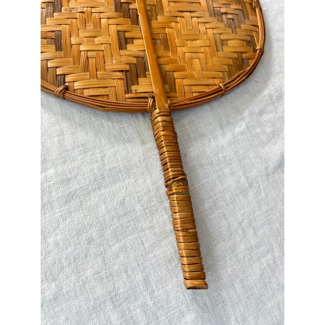 Handwoven Bamboo Fan and Market Tote For Sale - Image 4 of 10