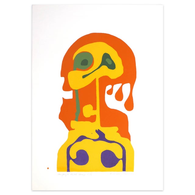 Abstract Woman is an original colored serigraph realized in 1969 by Axel Knipschild. Hand-signed and dated by the artist...