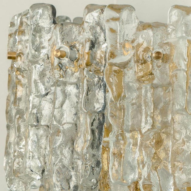 White Vintage Textured Ice Glass Wall Light by J. T. Kalmar for Kalmar, 1970s For Sale - Image 8 of 12