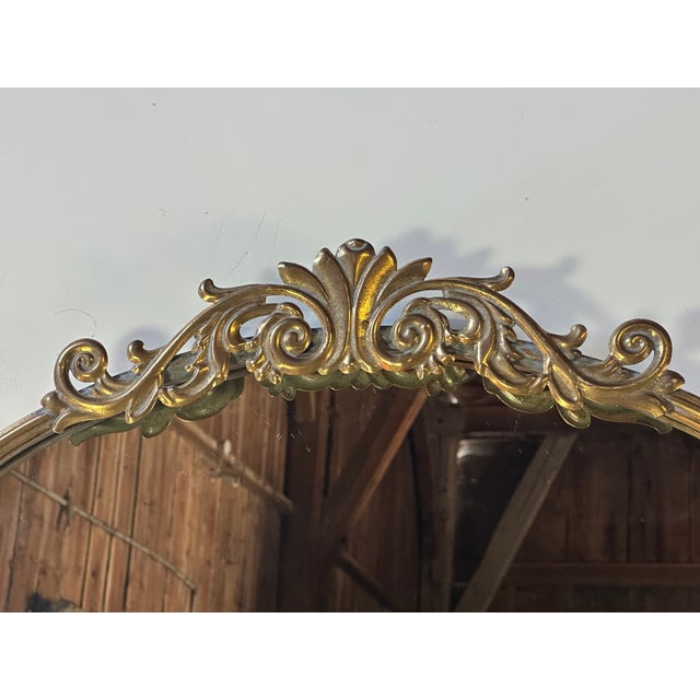 Mirror with Gilded Metal Pediment, 2000s For Sale - Image 6 of 11