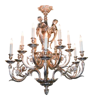 French Louis XV Silvered Bronze Cherubic Chandelier