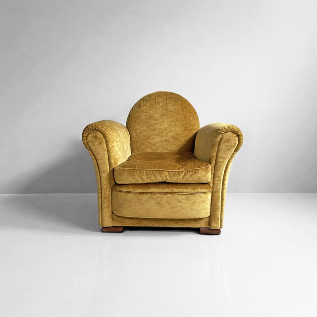Wood Mid-Century Modern Italian Yellow Velvet Chairs by Tito Agnoli for Poltrona Frau, 1950s, Set of 2 For Sale - Image 7 of 18