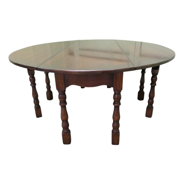 Large Oak Gate Leg Table, 1920 For Sale