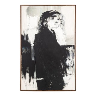 Gino Hollander Portrait of a Woman Oil, 1973 For Sale