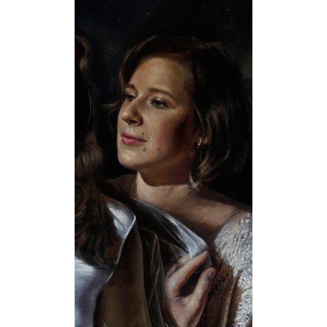 Babel by Daire Lynch | Oil On Canvas Portrait of five women in dramatic poses and expressions. For Sale - Image 4 of 5